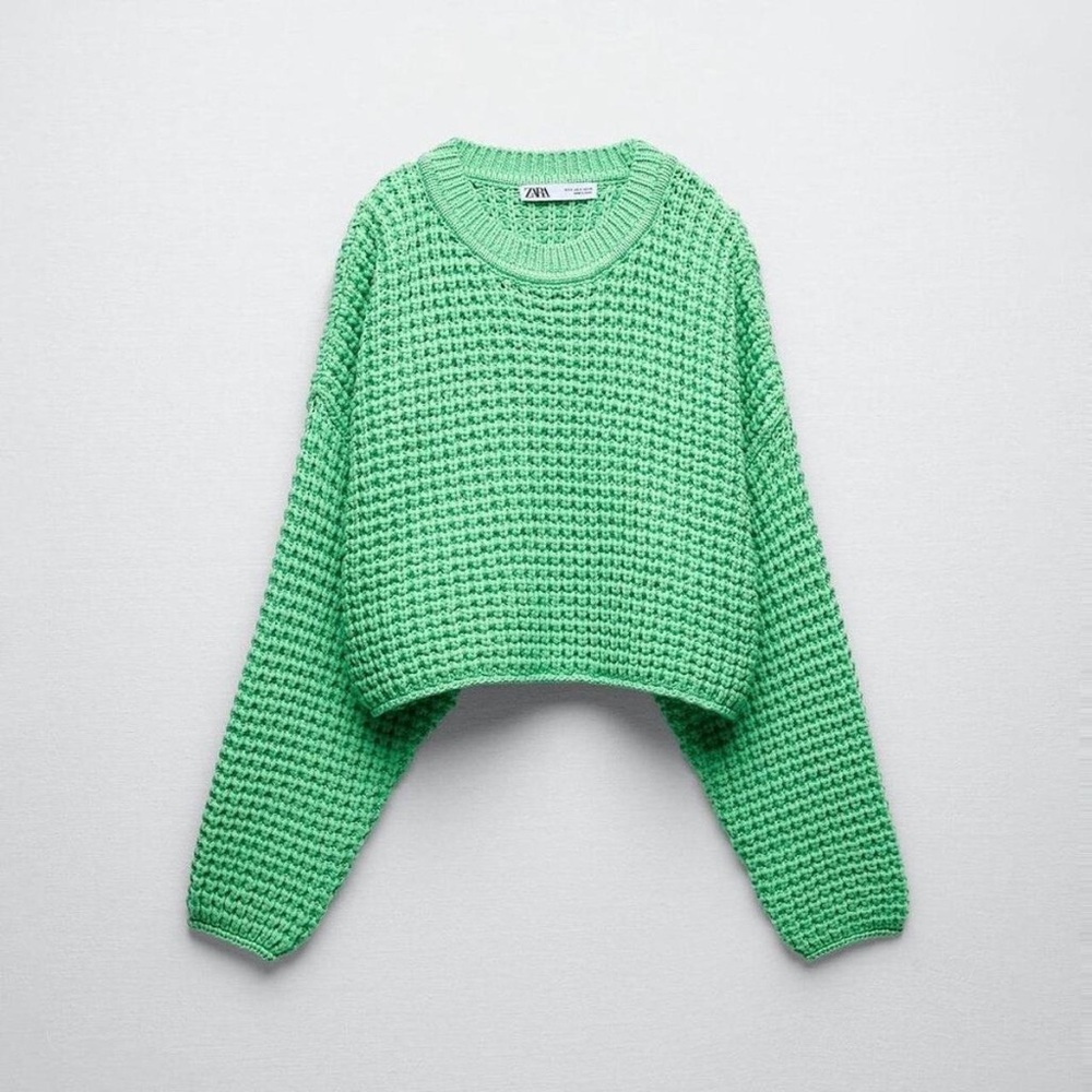Zara Oversized Green Knit Sweater
